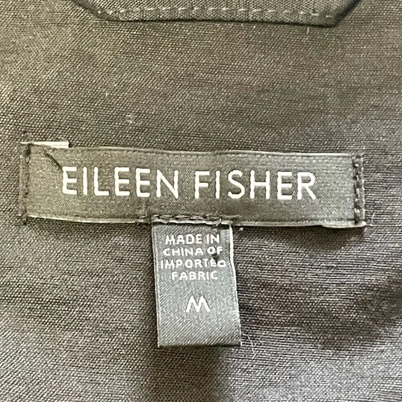 EILEEN FISHER Cotton Nylon Stand Collar Coat
Black Mid-Length Jacket Size M - Picture 15 of 16